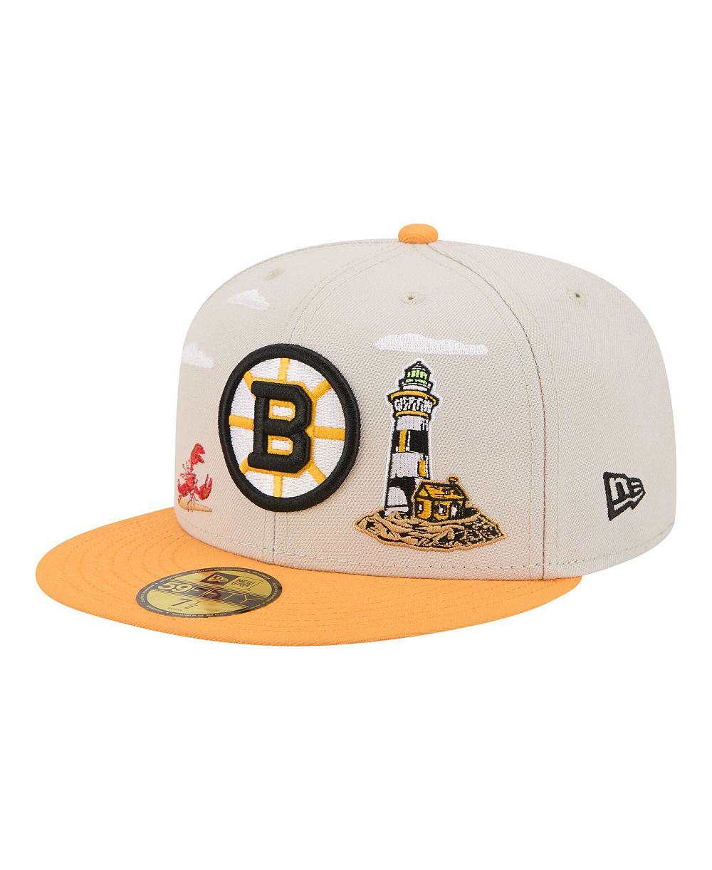 New Era Мужская бейсболка 59FIFTY Boston Bruins Localized City Icon Tan/Gold