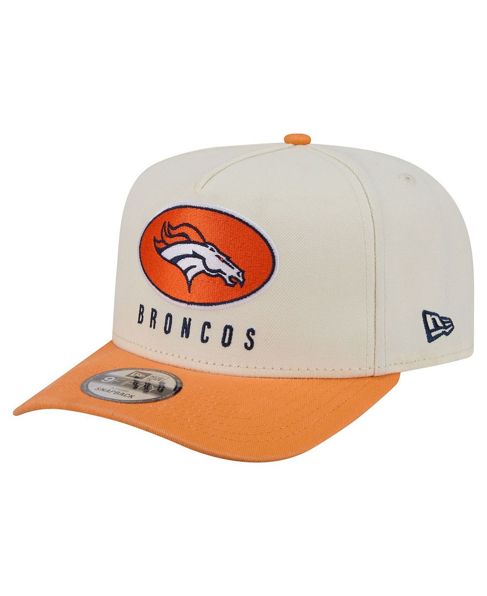 Мужская кепка New Era Cream/Orange Denver Broncos Washed A-Frame 9FIFTY Snapback