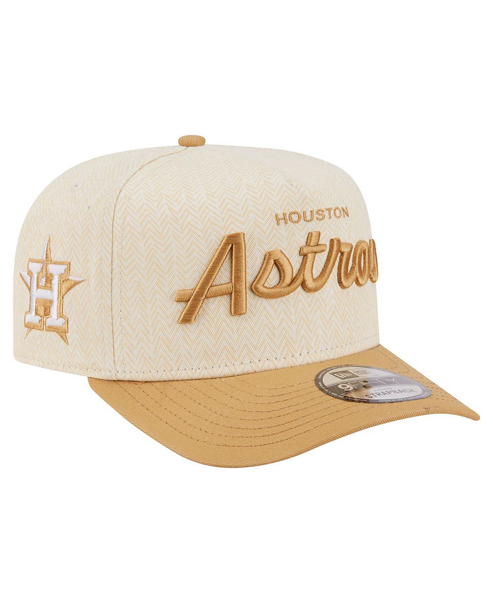 Мужская кепка New Era Cream Houston Astros Herringbone 9FIFTY A-Frame Snapback