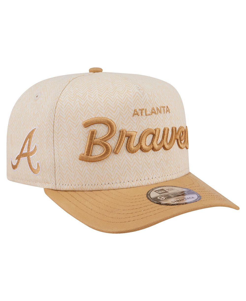 New Era Men's Cream Atlanta Braves Herringbone 9FIFTY A-Frame Snapback Hat