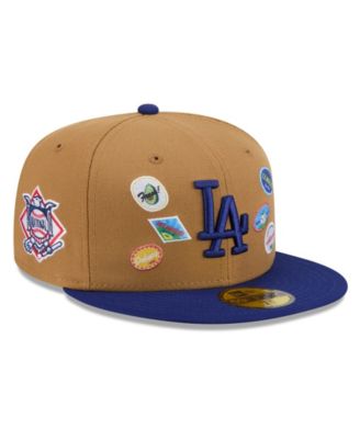 Мужская кепка New Era Tan Los Angeles Dodgers Fruit Sticker 59FIFTY Fitted