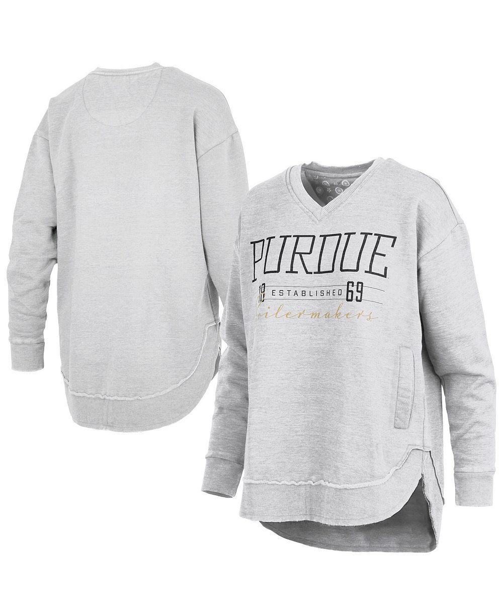 Женский свитшот Pressbox Purdue Boilermakers Marcus East Hall Poncho V-Neck