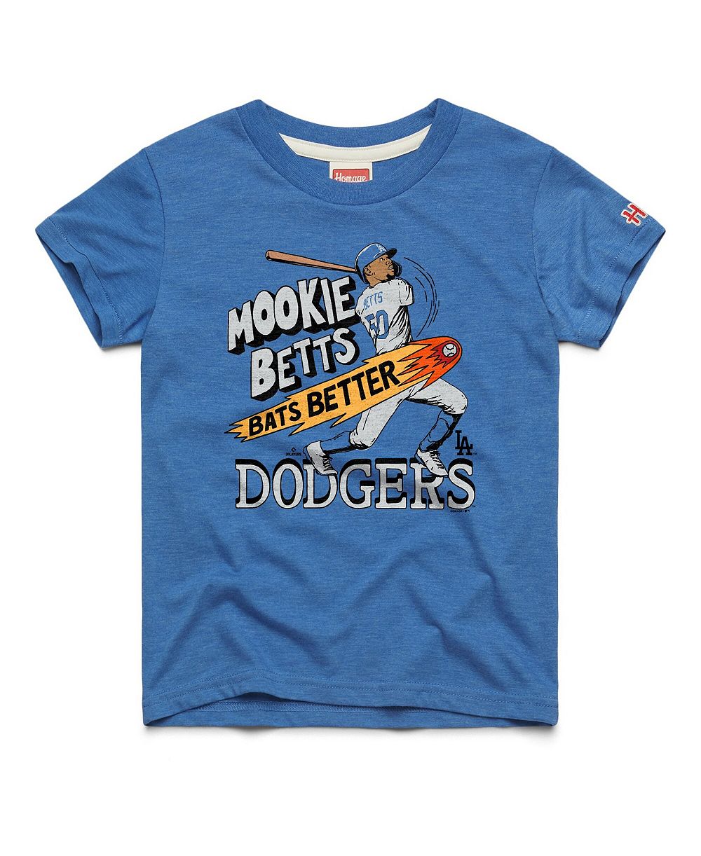 Футболка Homage Big Boys and Girls Mookie Betts Royal Los Angeles Dodgers Player Graphic Tri-Blend