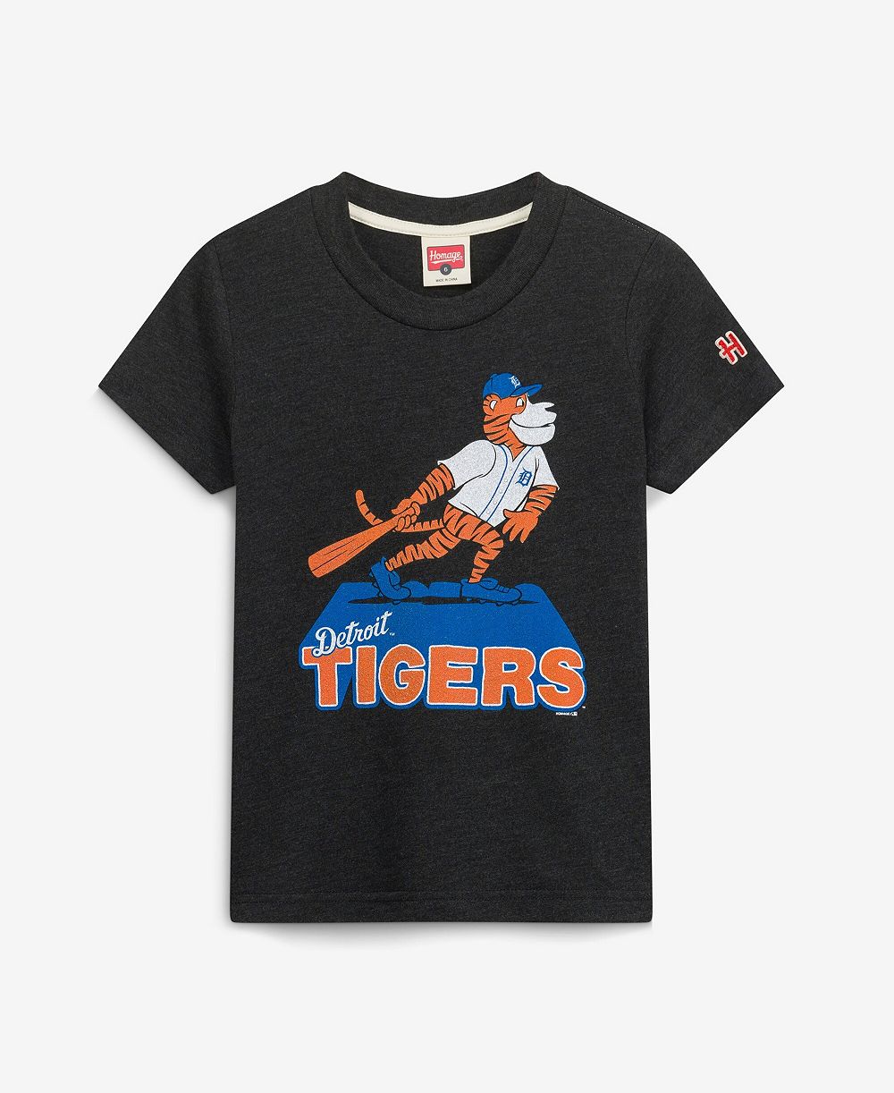 Homage Футболка трибленд с маскотом Detroit Tigers для мальчиков и девочек
