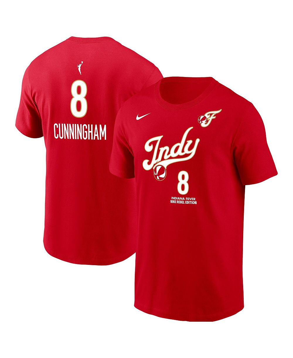 Мужская футболка Nike Sophie Cunningham Red Indiana Fever Name & Number Rebel Edition