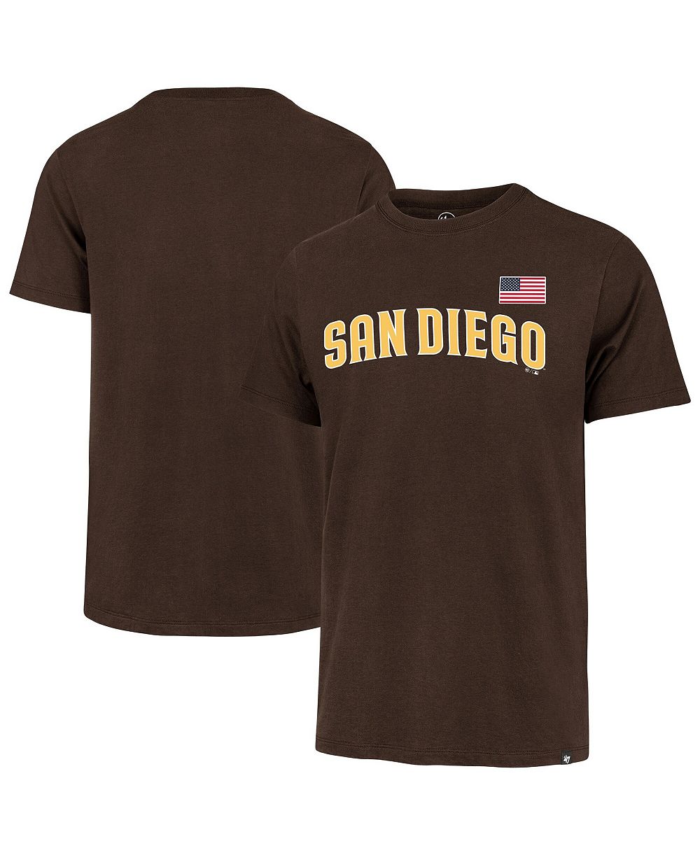 '47 Brand Men's Brown San Diego Padres Heritage U.S. Flag T-Shirt