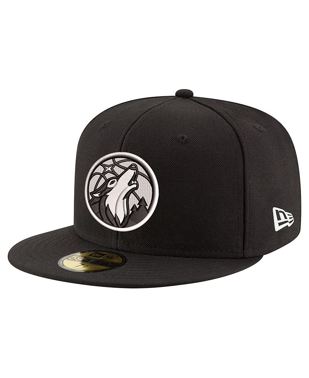 Мужская кепка New Era Black/White Minnesota Timberwolves 59FIFTY Fitted