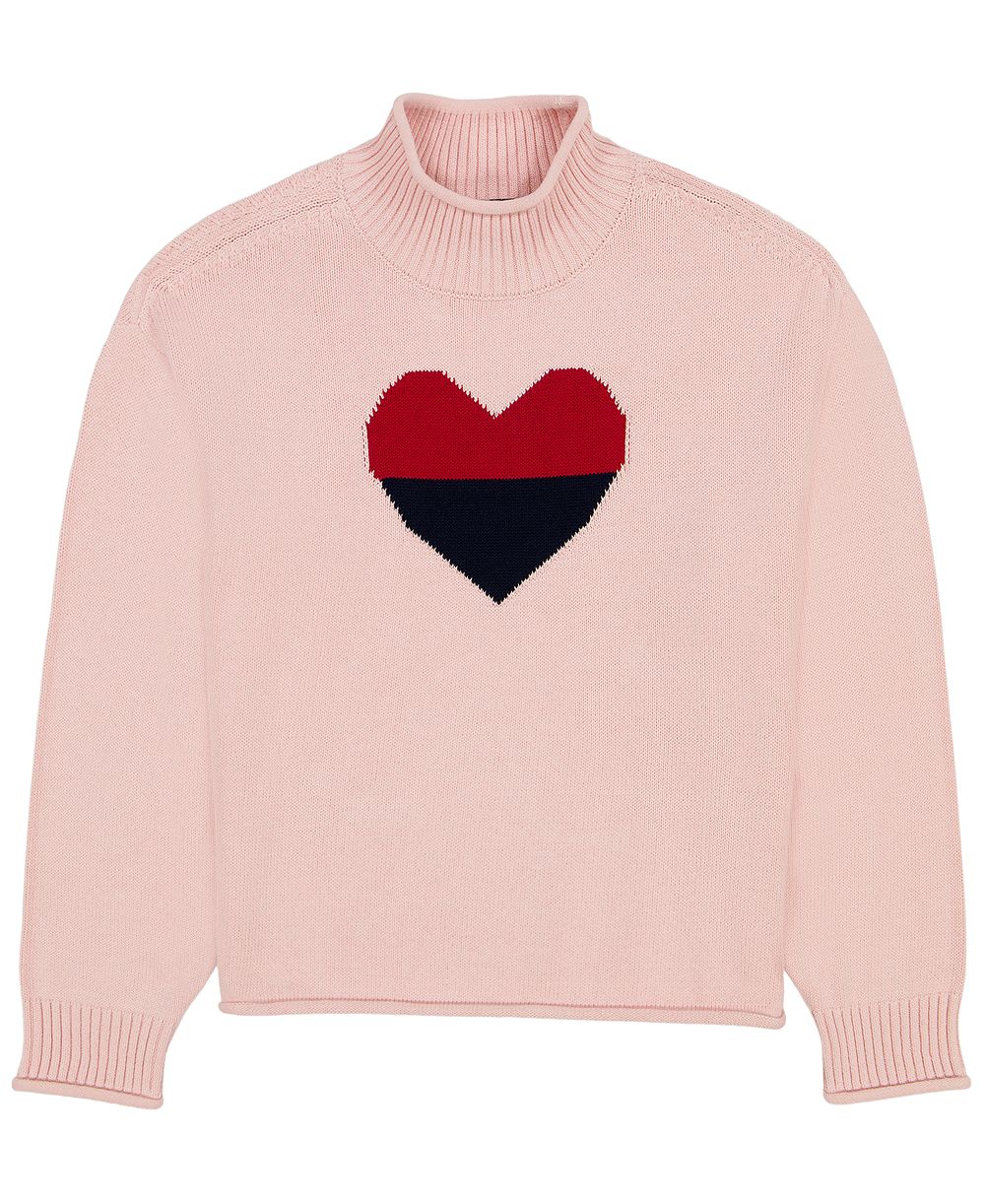 Tommy Hilfiger Women's Intarsia Heart Mock Neck Sweater