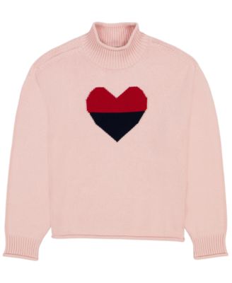 Детский свитер Tommy Hilfiger с сердечками и воротником-стойкой