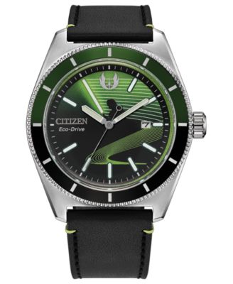 Часы Citizen Star Wars Luke Skywalker Jedi Master Black Leather Strap 43mm
