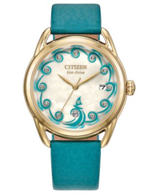 Citizen Women's Princess Moana Teal Leather Strap Watch 36mm