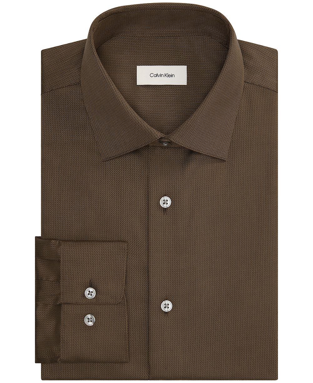 Calvin Klein Men's Slim-Fit Wrinkle-Free Stretch Cotton-Blend Dress Shirt