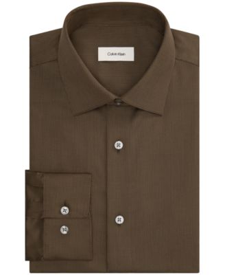 Calvin Klein Men's Slim-Fit Wrinkle-Free Stretch Cotton-Blend Dress Shirt