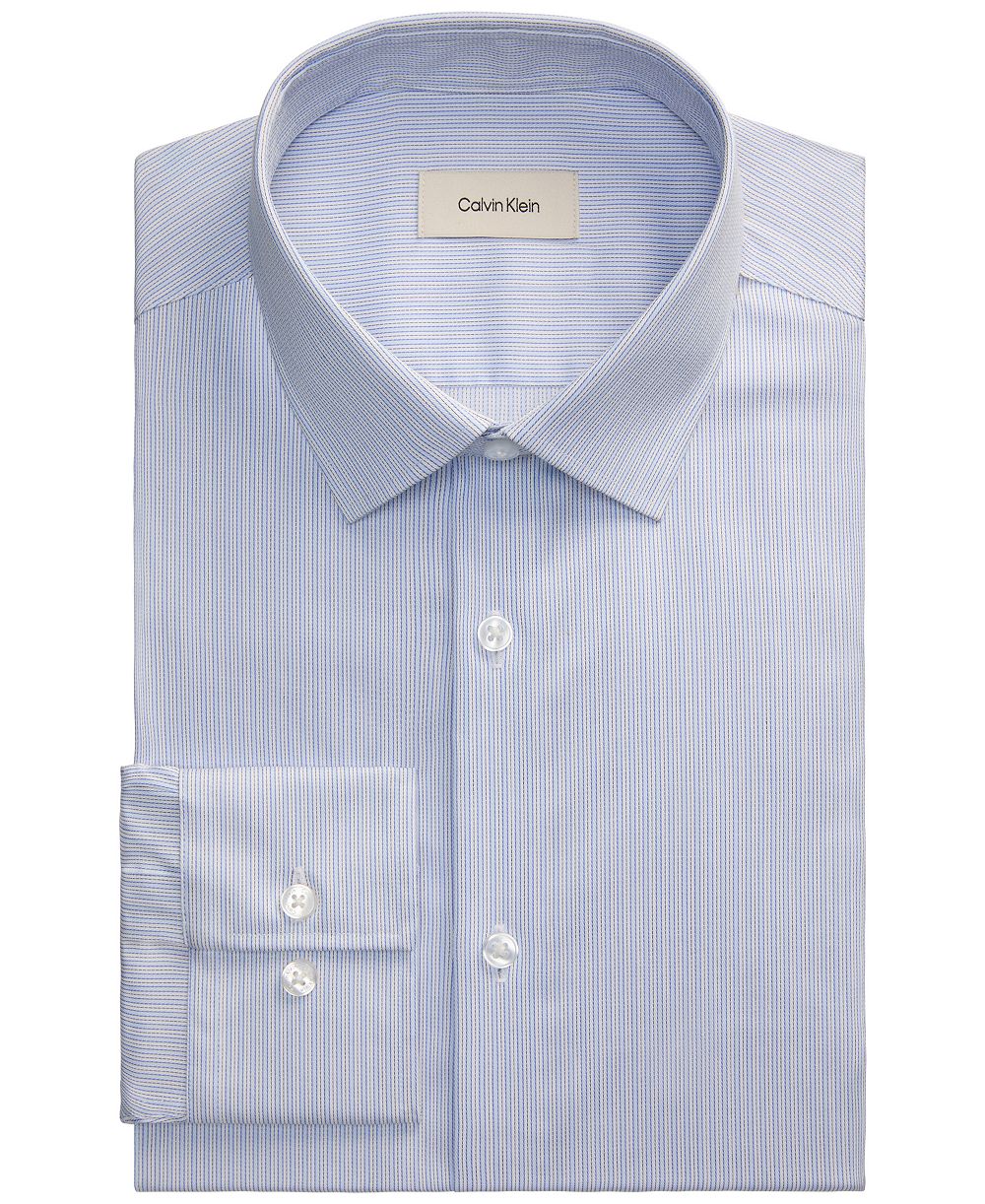 Рубашка Calvin Klein Men's Refined Cotton Stretch Striped Dress