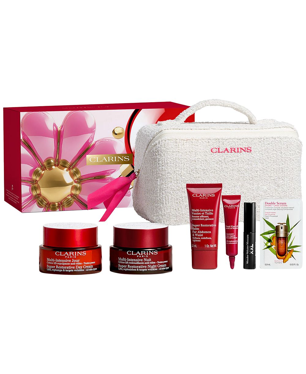 Подарочный набор Clarins из 7 средств по уходу за кожей Super Restorative Anti-Aging Luxury