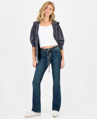 Dollhouse Детские джинсы Bootcut с клетчатым принтом и внутренним шнурком на талии