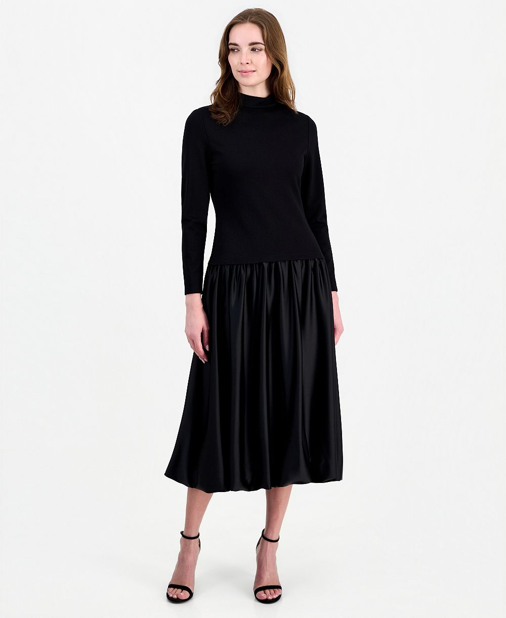 Anne Klein женское платье с заниженной талией, воротником-стойкой и юбкой-пузырем