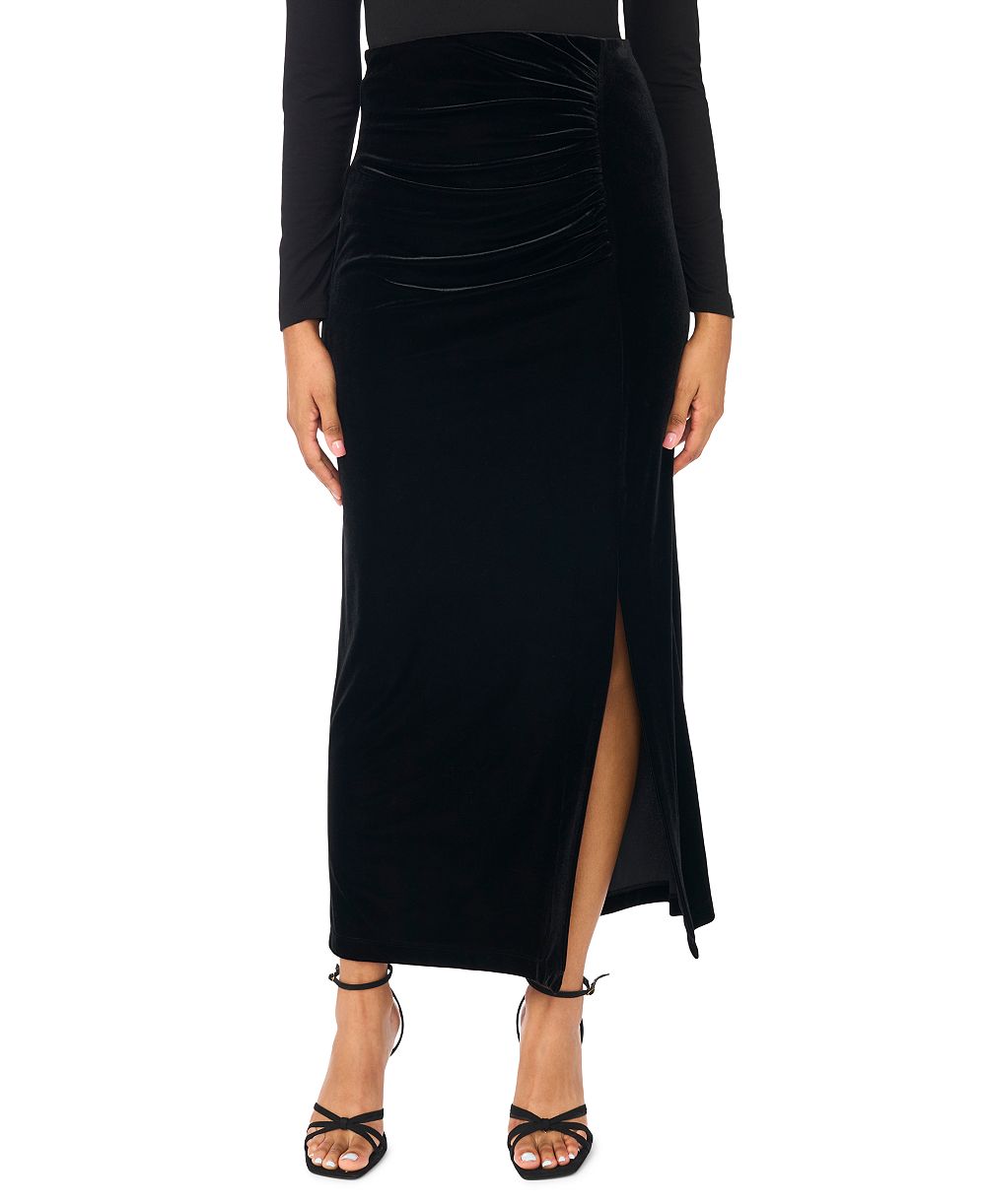 MSK Petite Velvet High-Waisted Maxi Skirt