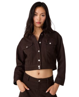 Steve Madden Women's Dove Cropped Denim Jacket