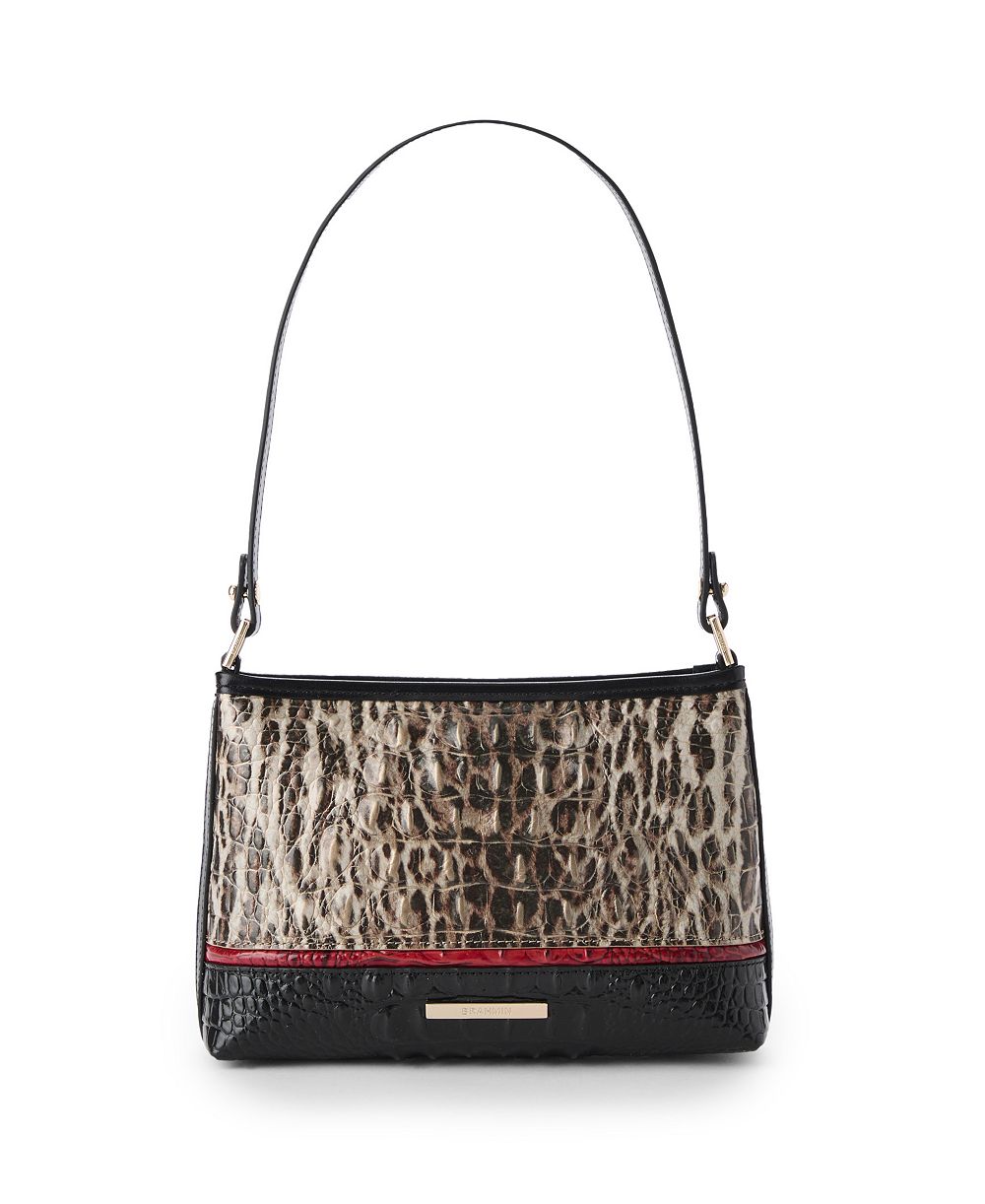 Brahmin Lorelei Calgary Leather Ocelot Small Shoulder Bag