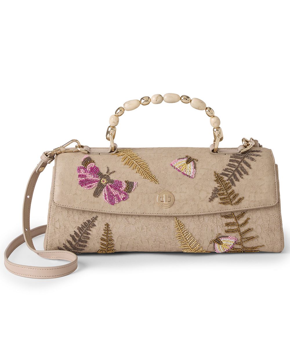 Brahmin Dayan Woodland Leather Medium Fossilized Satchel Handbag