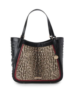 Brahmin большая кожаная сумка-тоут Aliza Ocelot Calgary