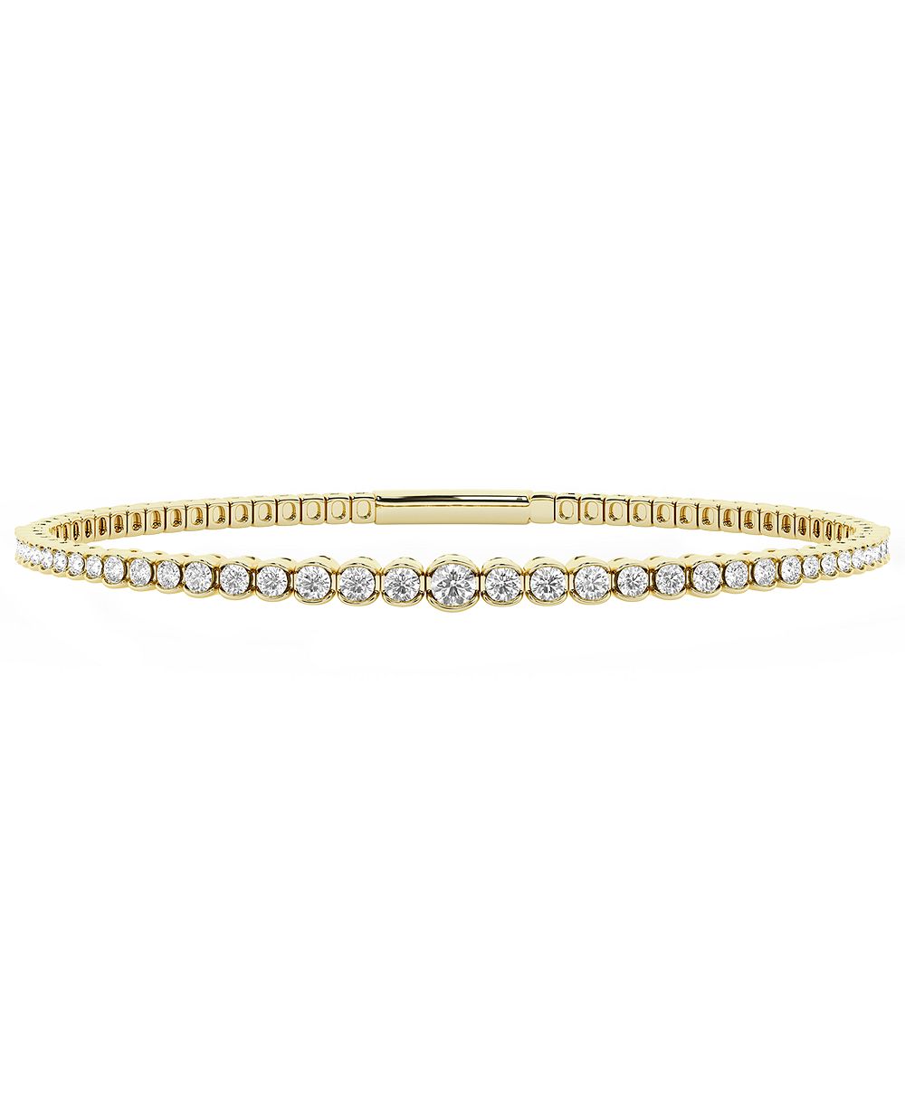Forever Grown Diamonds браслет с лабораторным бриллиантом (2 карата суммарно) в позолоте из серебра 925 пробы