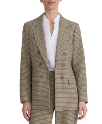 Jones New York Petite Mini-Houndstooth Faux Double-Breasted Jacket