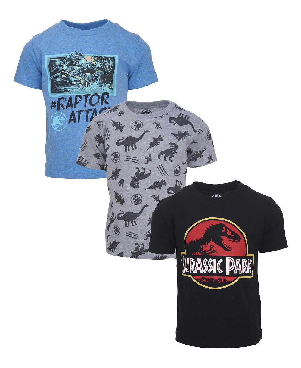 Набор из 3 футболок с коротким рукавом Jurassic Park T-Rex для мальчиков, 2T - 20