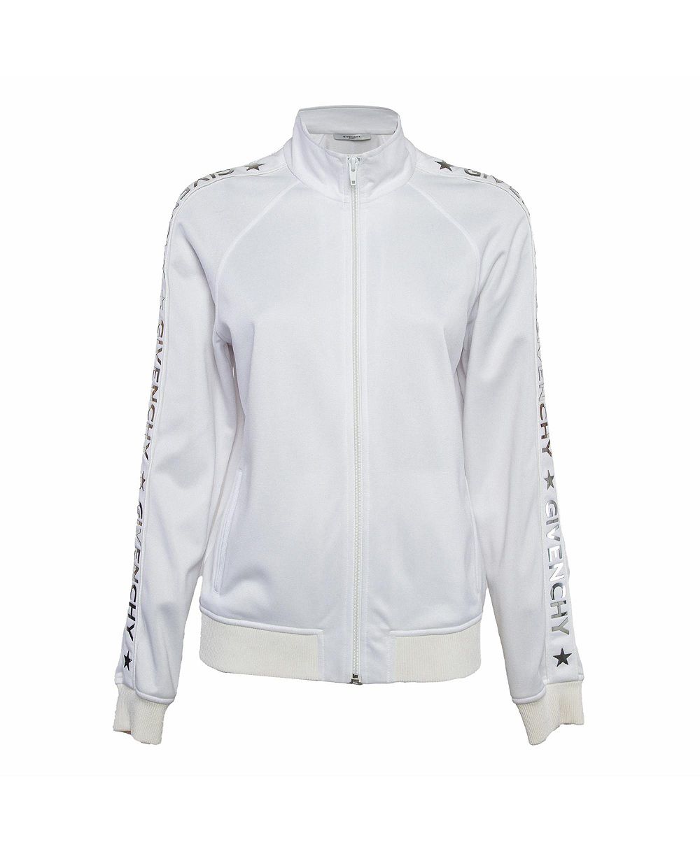 Pre-Owned Givenchy Women's Metallic Logo Print Jersey Jacket