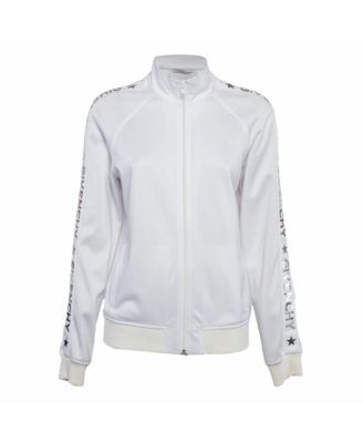Pre-Owned Givenchy Women's Metallic Logo Print Jersey Jacket