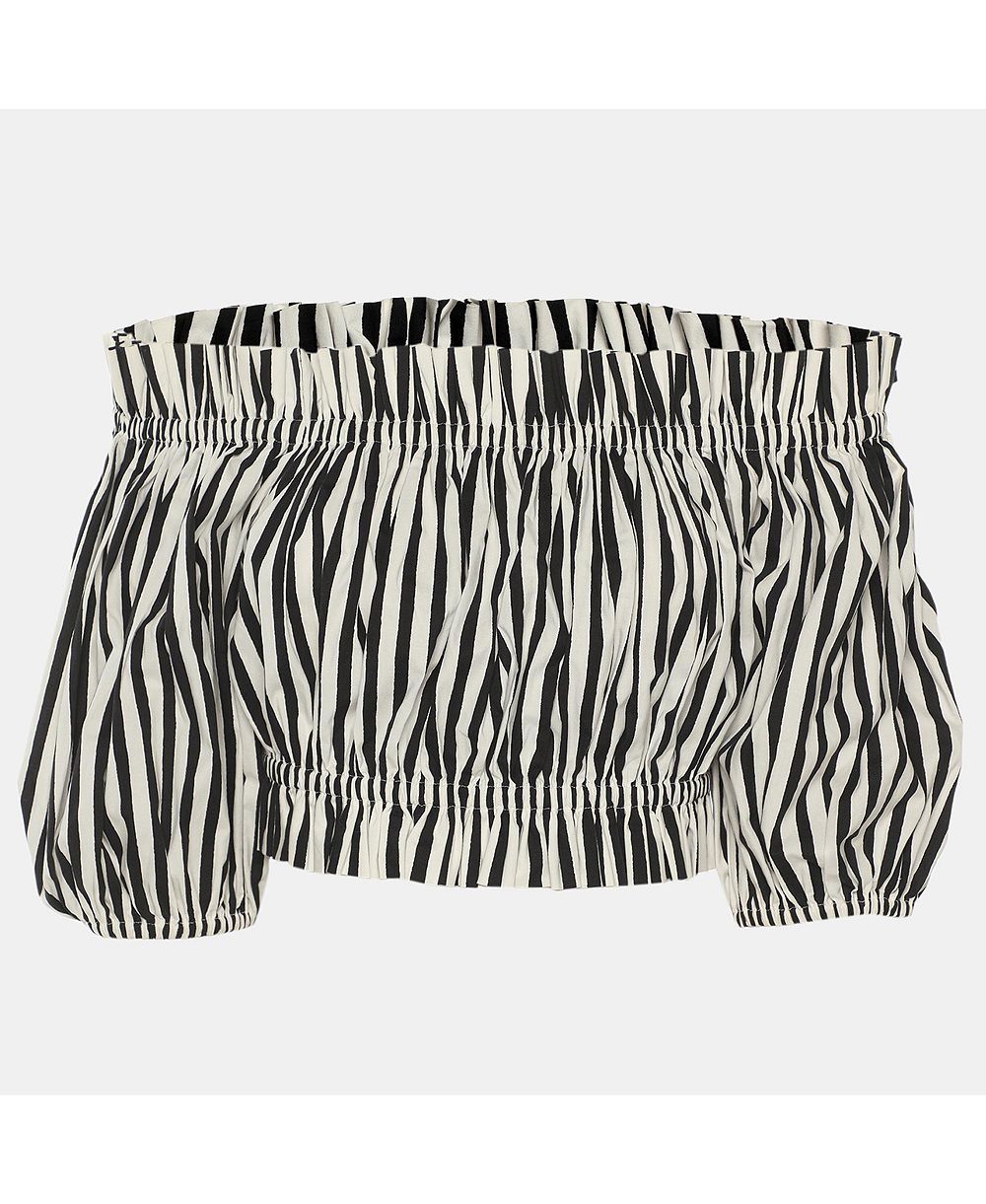 Pre-Owned Dolce & Gabbana Women's Striped Off-The-Shoulder Crop Top