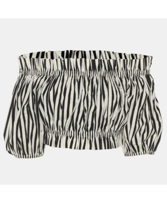 Pre-Owned Dolce & Gabbana Women's Striped Off-The-Shoulder Crop Top