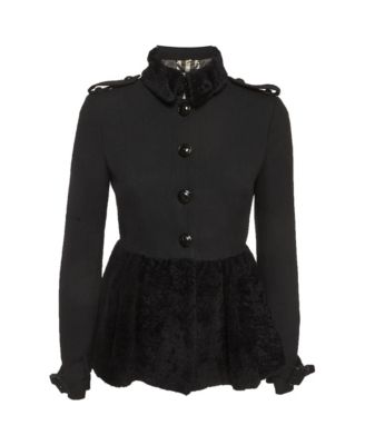 Женское короткое пальто Burberry из овчины и крепа, б/у