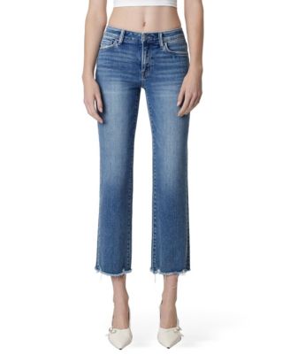 Женские прямые джинсы Vervet Mid Rise с укороченным низом и эффектом потертости