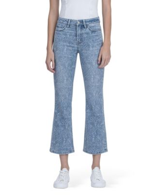 Женские джинсы Vervet High Rise Floral Print Crop Easy Flare