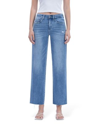 Джинсы Flying Monkey Women's High Rise Raw Hem Slim Wide Leg