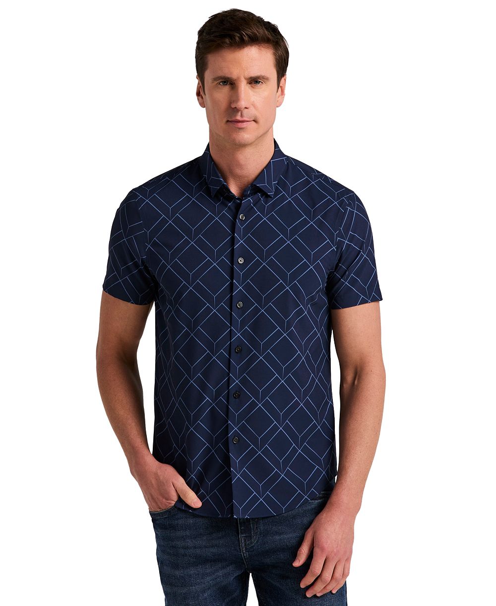 Мужская рубашка Perry Ellis Perry Geo Print Slim-Fit