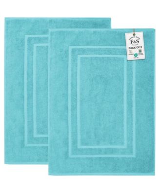 FEATHER & STITCH, NY Cotton Super Absorbent Terry 2-Piece Bath Mat Set