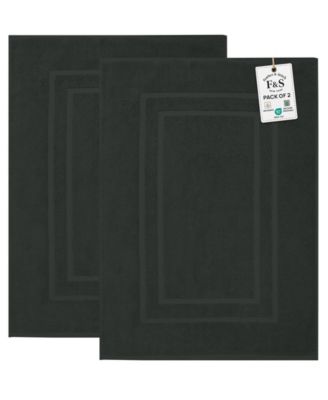 FEATHER & STITCH, NY Cotton Super Absorbent Terry 2-Piece Bath Mat Set