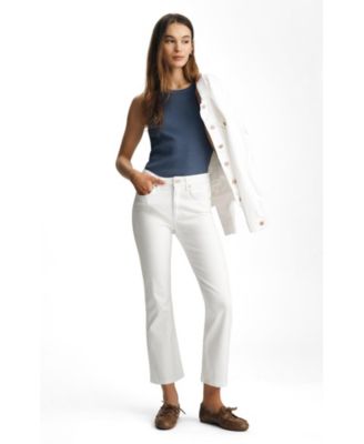Джинсы Mavi Jeans Women's Anika Mid Rise Cropped Flare In White Flex Blue