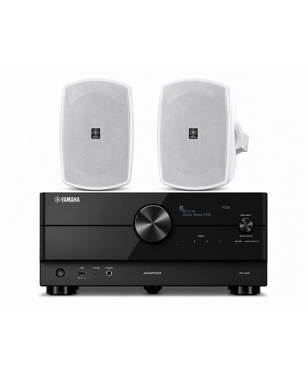 Yamaha RX-A2A 7.2-Channel 100W Per Channel Dolby Atmos AV Receiver Speaker Bundle