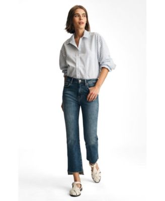 Женские джинсы Mavi Jeans Anika Mid Rise Cropped Flare Dark Brushed Flex Blue