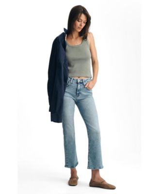Женские джинсы Mavi Jeans Anika Mid Rise Cropped Flare Lt Brushed Flex Blue