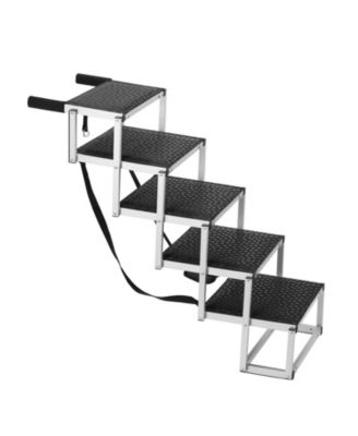 VEVOR Dog Stair for Cars 5-step Folding Dog Steps Aluminum Loads up to 150 lbs