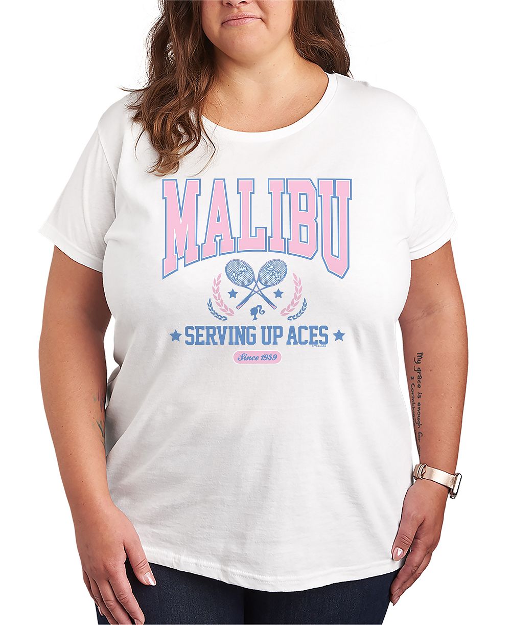 Hybrid Apparel футболка Barbie Malibu Varsity с графикой, Plus Size, для женщин