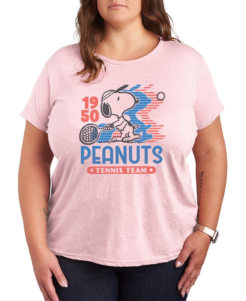 Женская футболка Hybrid Apparel Plus Size Peanuts Snoopy Tennis Team, с графическим принтом