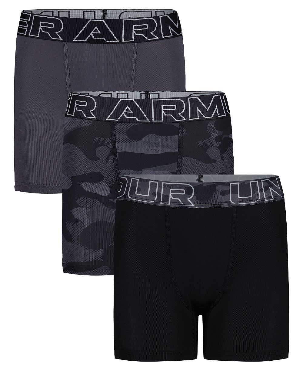 Under Armour Boy's Performance Tech Boxer Briefs, 3-Pack