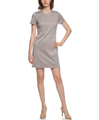 Calvin Klein Women’s Jacquard Ponte Shift Dress