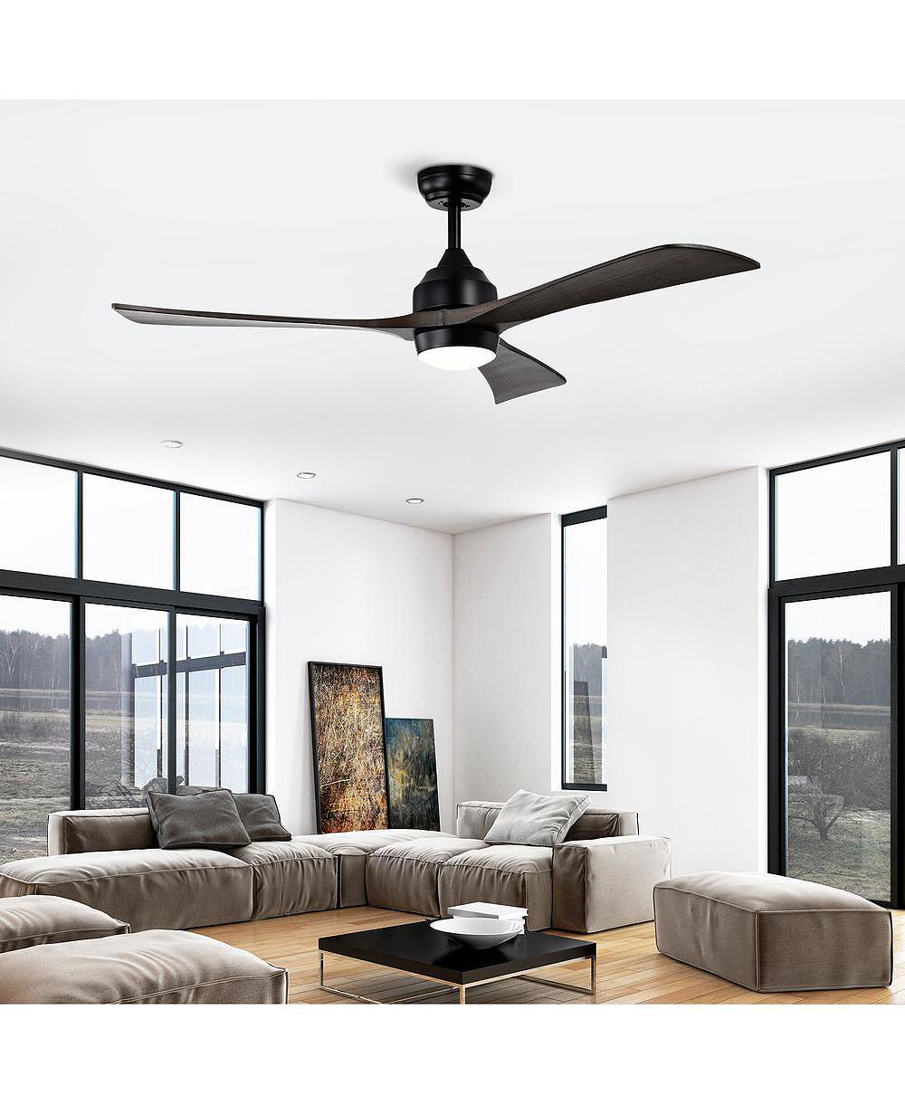 Потолочный вентилятор Sofucor 52-in Black Modern LED с пультом